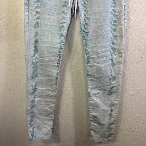Bevy Flog Shely Aqua Blue 24 snake print high rise Drawstring‎ Women's Pants NWT - Picture 6 of 11